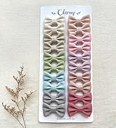 Baby Girls Neutral Hair Bow Clips, 20pcs Fully Lined Alligator Hair Clips for Toddlers