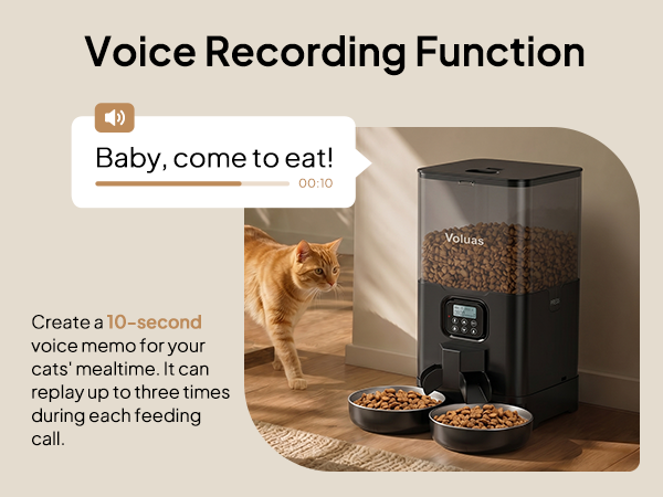 Voluas Automatic Cat Feeder for Two Cats