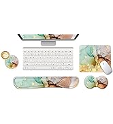 ArtSo Ergonomic Wrist Rest + Mouse Pad + Keyboard Wrist Support + Coaster, Memory Foam Mousepad N...