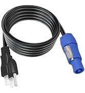 Yubunt 3-Prong NEMA 5-15P to PowerCON Cable 20A 3 Pin PowerCon Input Connector to NEMA 5-15P Conn...