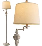 G-SAFAVA 61" Vintage Floor Lamp with 350° Adjustable Swing Arm, Tall lamp Standing Lamp for Bedro...