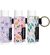 LUCKINEE 3PCS Lip Balm Holder Keychain Print Chapstick Holder Key chain Lipstick Holder Lip Gloss...