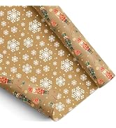 ZINTBIAL Nutcracker Reversible Christmas Wrapping Paper - Holiday Gift Wrap with Snowflake on Bac...