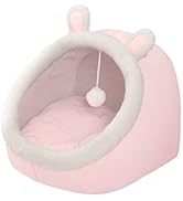 Andiker Cat Beds for Indoor Cats, Semi-Enclosed Cat Cave Bed with a Plush Ball Large Space for Ca...