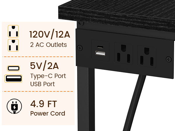 Adjustable PC Tower Stand CPU Holder Cart with Charging Station