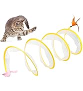 Andiker Cat Tunnel, S-Type Cat Tunnel Toys Interactive Playing Pet Toy for Puppy Kitten Indoor (P...