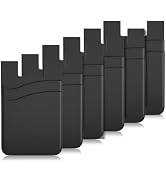 Phone Wallet Stick On, 6 Pack Silicone Adhesive Card Holder for Back of Phone,Double Pocket Cell ...