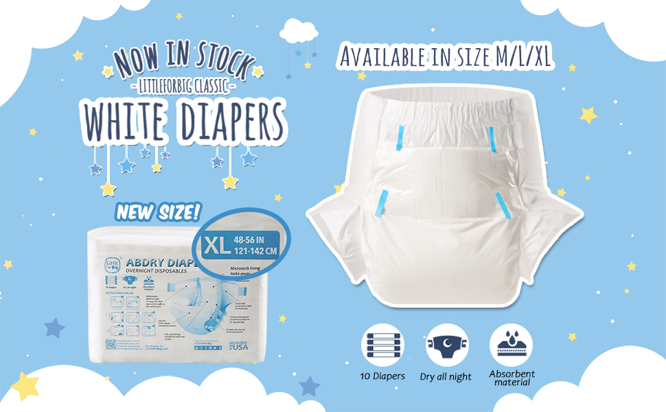 ABDry White Diapers