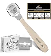 BEAUTICONE Professional Callus Shaver for Feet – Stainless Steel Pedicure Razor with Replaceable ...