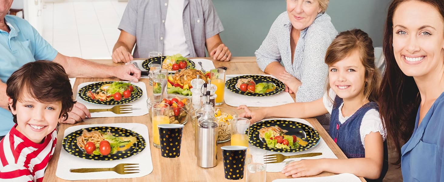 Black and Gold Party Plates