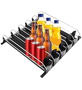 Drink Organizer for Fridge, 18.9x15.0x3.1in Soda Can Dispenser for Refrigerator, 5 Rows Adjustabl...
