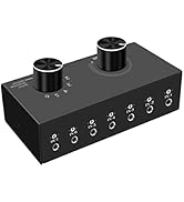 6-Way Audio Switcher, 3.5mm (1/8") Stereo Audio Switcher, Plug & Play Compatible with PC, Laptop,...