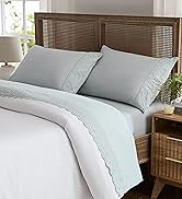 Weenmee Soft Microfiber Cristina Embroidery 4 Piece Sheet Set - Gray/Queen