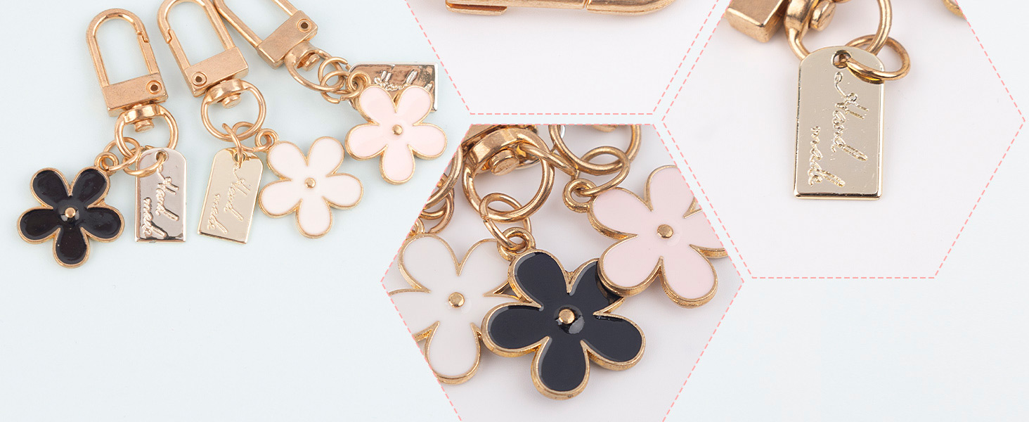Enamel Daisy Keychains for Handbags