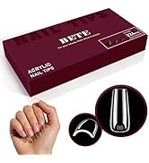 BETE Long Square Clear Acrylic Nail Tips–224Pcs 16 Sizes with Half Sizes, Tipex Instant Apex Full...