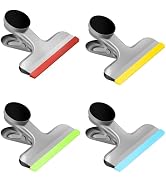 HOUSE AGAIN 4 Pack Stainless Steel Magnetic Chip Bag Clips Covered with Silicone - NO More Sharp ...