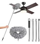 DRQ Ceiling Fan Cleaner Duster, Reusable Microfiber Duster with Extension Pole, 13 to 48 Inch Fan...
