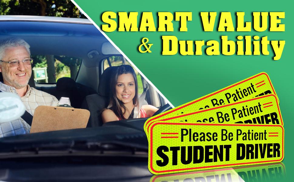 student driver car sticker funny caution new driver sticker self stick student driver sign