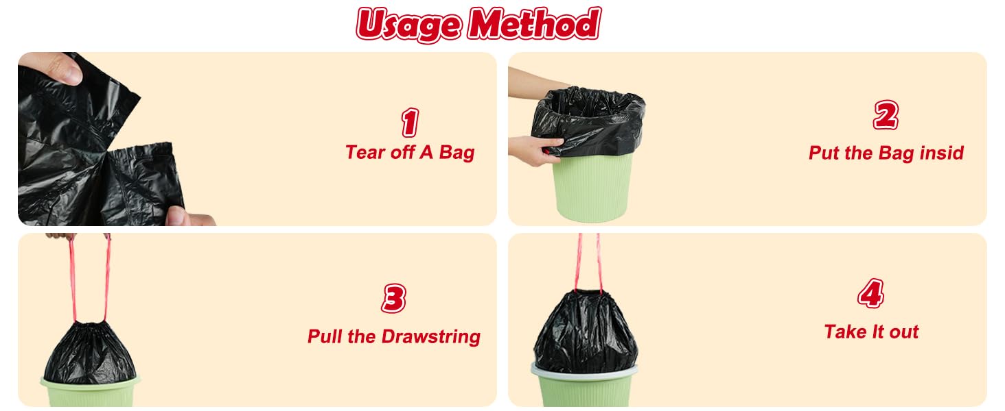 Tall Kitchen Drawstring Trash Bags