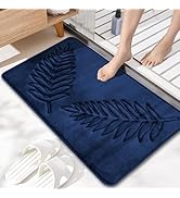 voofly Memory Foam Bath Mat 24" x 16" Flannel Velvet Bathroom Rugs Water Absorbent and Non Slip B...