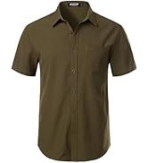 JEMITOP Men's Stretch Wrinkle Free Short Sleeve Texture Shirt Summer Lightweight Button Down Shir...