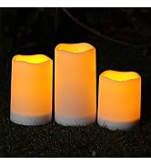 Homemory Solar Candles Outdoor Waterproof, Dusk to Dawn, Rechargeable Candles, Solar Powered Cand...