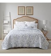 Laura Ashley - King Quilt Set, Soft Cotton Bedding with Reversible Design, Medium Weight for Year...