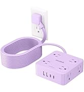 Extension Cord with Multiple Outlets, SMALLRT Surge Protector, 10FT Flat Plug Power Strip, Power ...