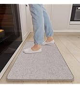 Naoloture Non Slip Kitchen Rugs Mat Washable Linen-Like Thin Kitchen Mats for Floor, Rubber Backi...