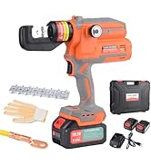 HZLZRZ Electric Hydraulic Crimping Tool, 12 Ton Battery Lug Crimping Tool with Smart Chip Protect...