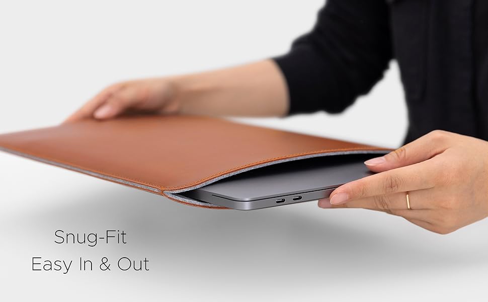 Comfyable,Laptop Sleeve,MacBook Pro,MacBook Air,13inch,Leather Cover Case,Sung-Fit,Easy in & out