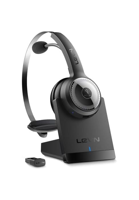 Wireless Headset with Mic for Work, AI Noise Cancelling Bluetooth Headset | Wireless Headset with...
