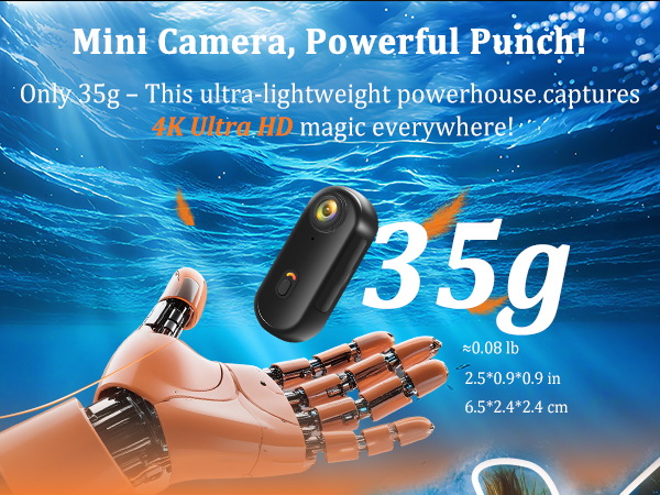 Action Camera 4K,2025 Upgrade Body Cam WiFi POV Camera,Thumb Size Snap Cam,Mini Body Camera