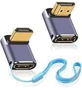 Duttek 8K HDMI 90 Degree Adapter (2 Pack), Up&Down Angle HDMI Adapter, 48Gbps HDMI Male to Female...