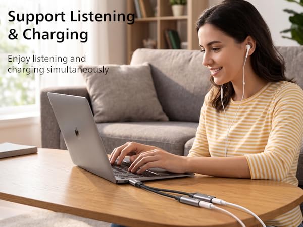 Enjoy listening and charging simultaneously