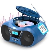 Greadio Boombox CD Player for Home with Bluetooth, Portable CD Player Boom Box with FM Radio, Ste...