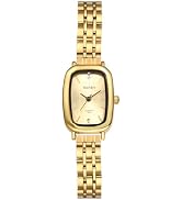 JewelryWe Chunky Cuff Watch for Women: Gold Tone Stainless Steel Open Bangle Watch - Analog Quart...