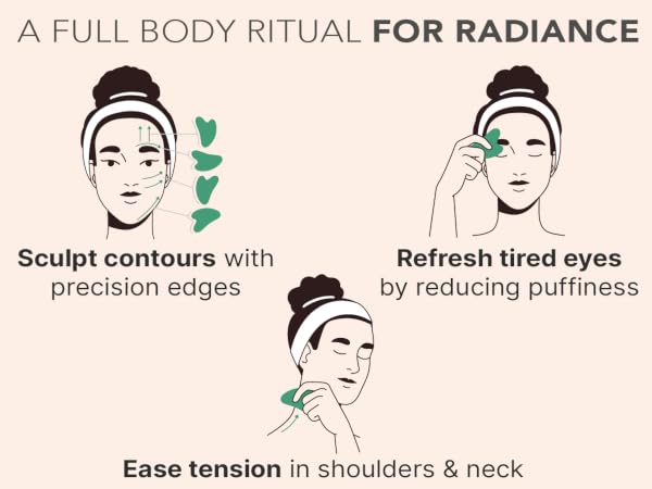 rose quartz gua sha shua face stone kit guacha gu qua quasha real jade gasha tool massage facial