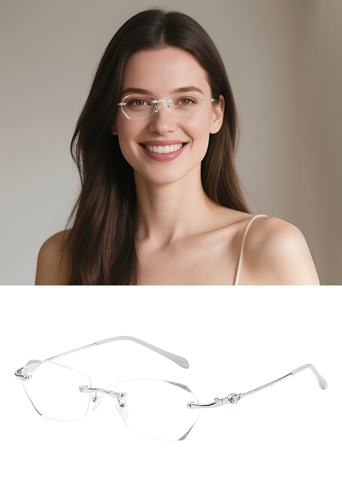 reading glasses women, blue light blocking reading glasses, rimless reading glasses