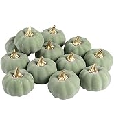 Whaline Artificial Pumpkins Bulk Vintage Green Fake Foam Lifelike Pumpkin for Fall Thanksgiving H...