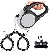 Dual Retractable Dog Leash for 2 Large Dogs (Up to 110 Lbs Each) - Double Headed 16 ft Extendable...