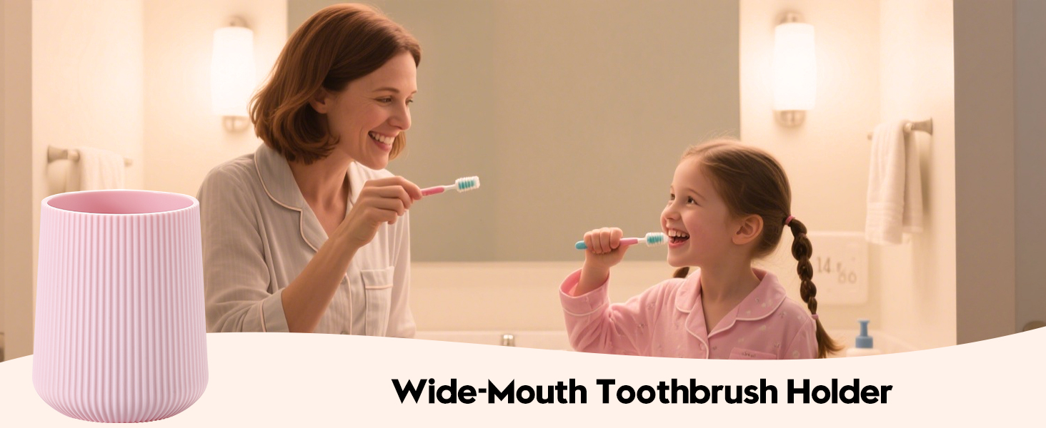 pink toothbrush holder