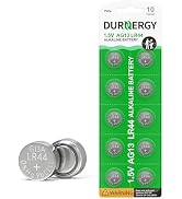 DURNERGY LR44 Batteries 10 Pack, AG13 Button Cell Battery, 1.5 Volt Battery L1154F SR44 AG13 Watc...