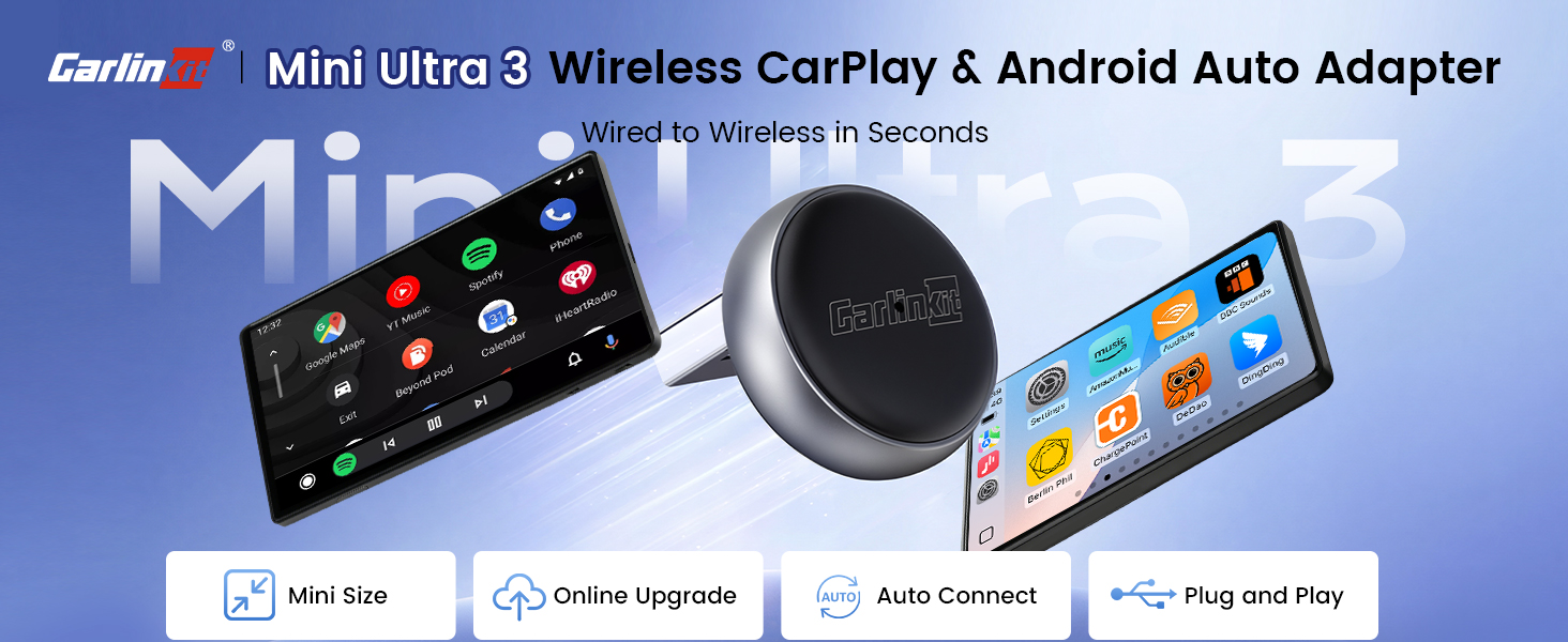 carlinkit min ultra 3 wireless carplay adapter wireless android auto adapter