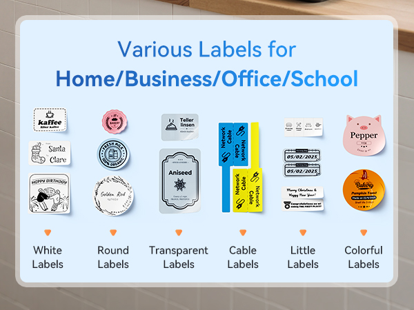 Various Labels for Home/Business/Office/School