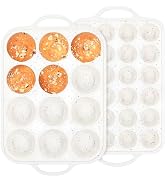 Fimary Silicone Muffin Pan with Metal Reinforced Frame - 12 Cups Muffin Pan With 24 Cups for Home...