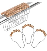 Amazer Shower Curtain Hooks, Decorative Shower Curtain Hooks, Amber Shower Curtain Rings Rustproo...
