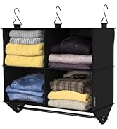 ClosetMaid 4-Shelf Fabric Hanging Closet Organizer with Garment Rod for Shirts, Sweaters, Pants, ...
