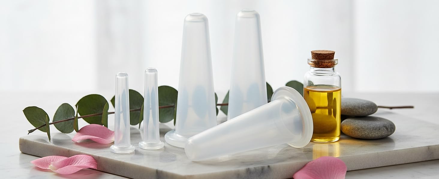 Jizlan 4Pcs Mini Massage Cupping Set