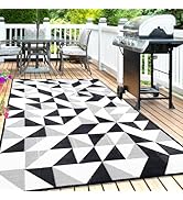 DiiKoo Outdoor Rug Mat for Patio, 6x9ft Waterproof Reversible Plastic Straw Rugs, Camping Carpet ...